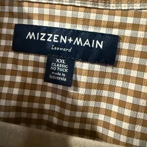Mizzen+Main Leeward XXL Gingham Shirt in Brown & White